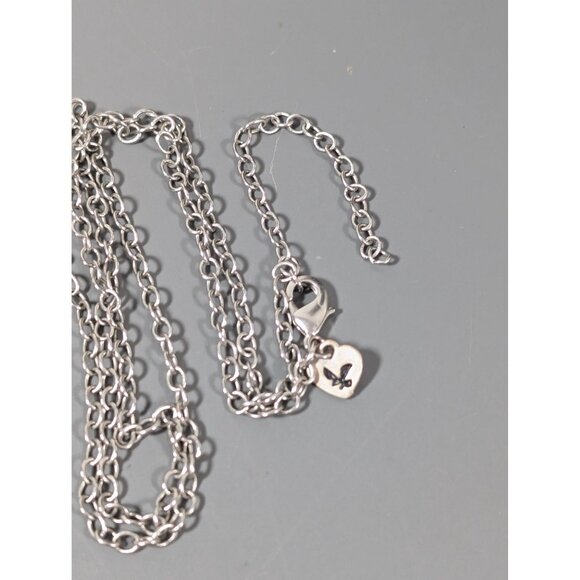 American Eagle Silver Tone Medallion Pendant Necklace Long Boho 30" - Picture 6 of 8